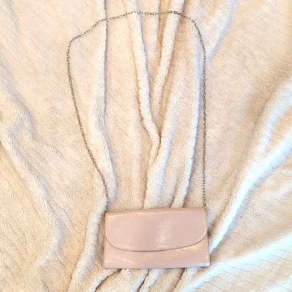 Halogen Blush Pastel Pink Clutch with Silver Detachable Chain - Picture 1 of 10
